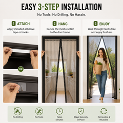 Mosquito Protection Door Net Fly Protection Curtain Magic Mesh Door Curtain Self Closing Mesh Door 100x210 Magnetic Door Net Easy Install Door Screen Hands Free Door Screen