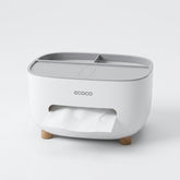 ECOCO multifunctional tissue box with storage drawer Modern home organizer Home and office organizer stylish tissue holder