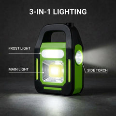 Solar and USB Rechargeable 3-in-1 Emergency Light - Hurry Bolt Portable LED Work Light, Torch & Power Bank.