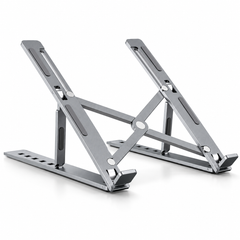 Aluminum Foldable Laptop Stand - Portable Ergonomic Multi Angle Lightweight Notebook Holder Mount
