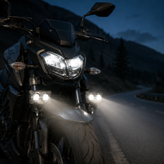 Motorcycle LED driving light Robot LED headlight motorcycle Dual color LED fog light 12V LED driving light Waterproof motorcycle LED light 5000K 6500K LED light High power LED bike light