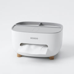 ECOCO multifunctional tissue box with storage drawer Modern home organizer Home and office organizer stylish tissue holder