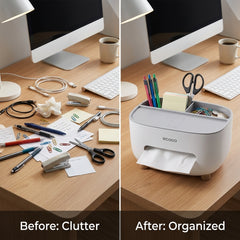 ECOCO multifunctional tissue box with storage drawer Modern home organizer Home and office organizer stylish tissue holder